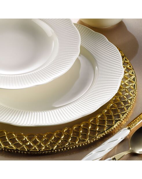 Set de vajilla de porcelana blanca - 24 piezas