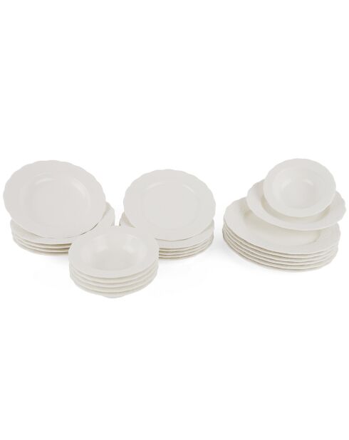 Service en Porcelaine blanc - 24 pièces