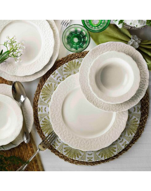 Service en Porcelaine blanc - 24 pièces