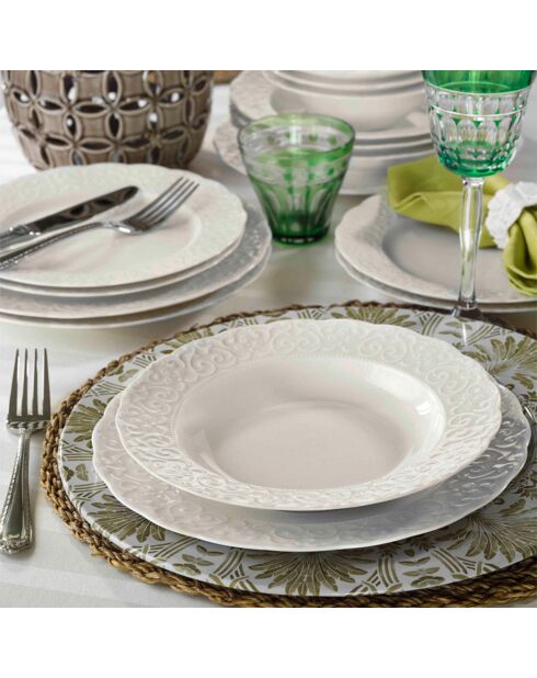 Service en Porcelaine blanc - 24 pièces