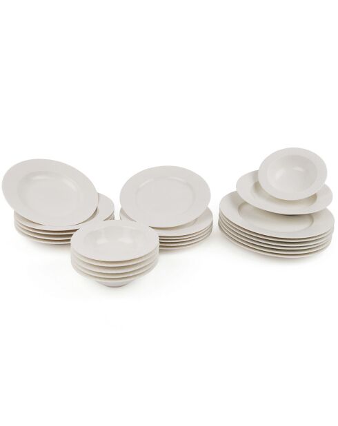 Service de table en Porcelaine blanc - 24 pièces