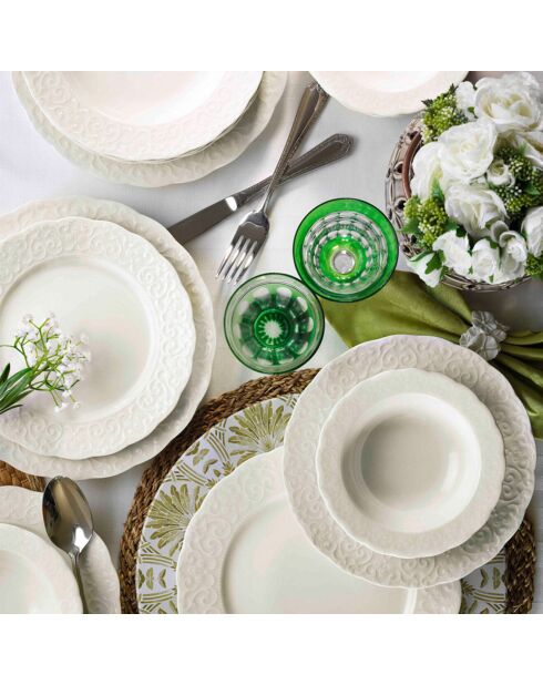 Service en Porcelaine blanc - 24 pièces