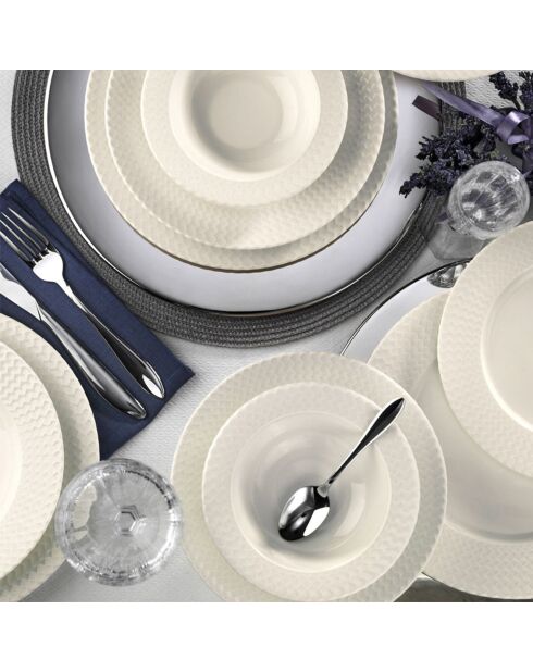 Service de table en Porcelaine blanc - 24 pièces