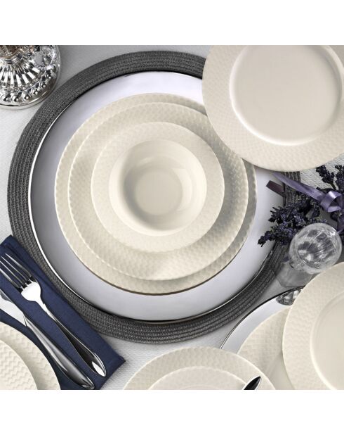 Service de table en Porcelaine blanc - 24 pièces