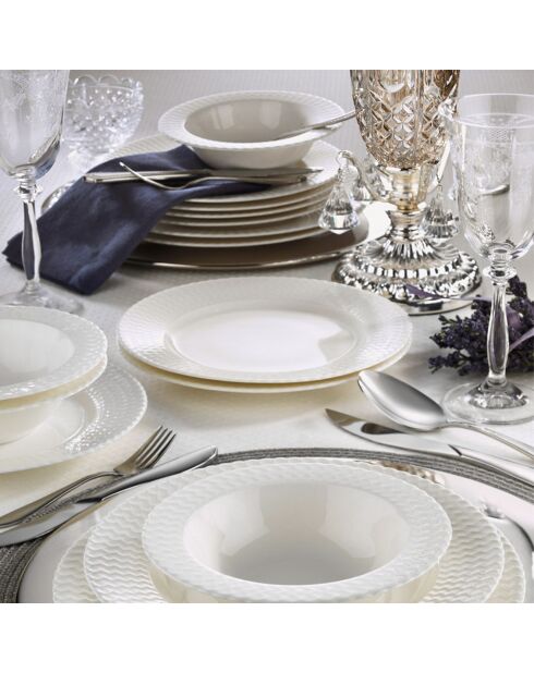 Service de table en Porcelaine blanc - 24 pièces