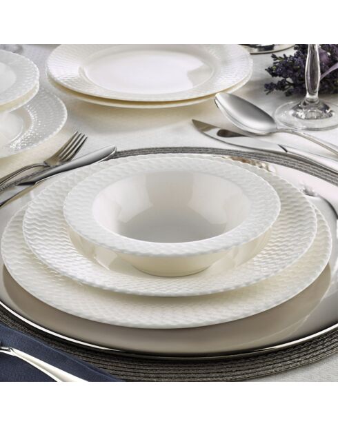 Service de table en Porcelaine blanc - 24 pièces