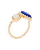 Bague ajustable Eva Lapis & Nacre en laiton doré