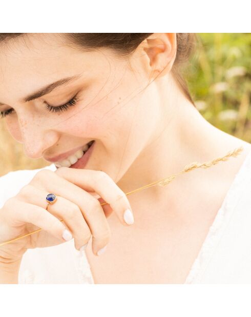 Bague Ella Lapis Lazuli en laiton doré
