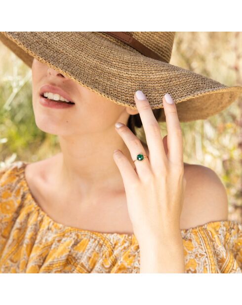 Bague Ella Agate en laiton doré