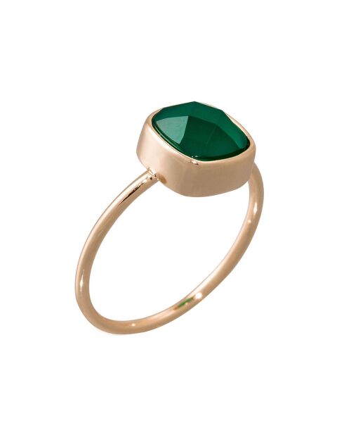 Bague Ella Agate en laiton doré
