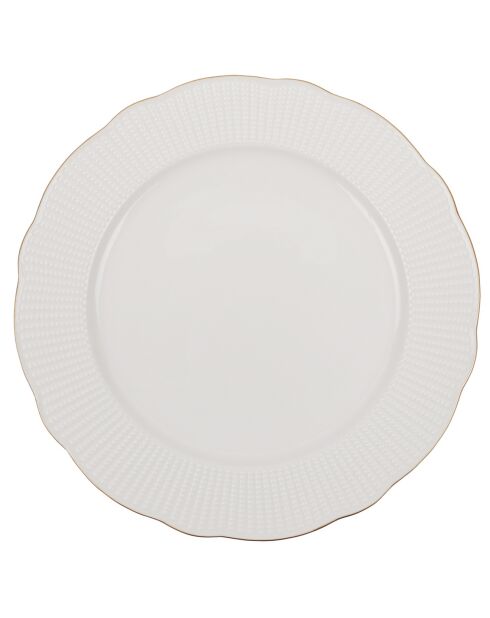 Service de table en Porcelaine blanc/doré - 24 pièces