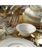 Service de table en Porcelaine blanc/doré - 24 pièces