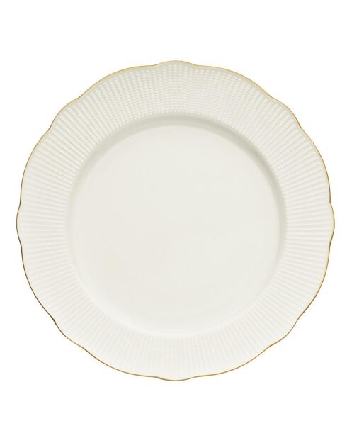 Service de table en Porcelaine blanc/doré - 24 pièces