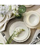 Service de table en Porcelaine blanc/doré - 24 pièces