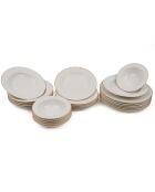 Service de table en Porcelaine blanc/doré - 24 pièces