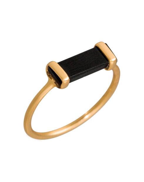 Bague Eléonore Onyx en laiton doré