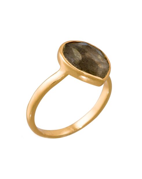 Bague Ilya Labradorite en laiton doré