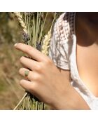 Bague ajustable Elena Aventurine verte en laiton doré