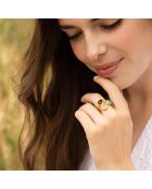 Bague Elsa Quartz & Labradorite en laiton doré