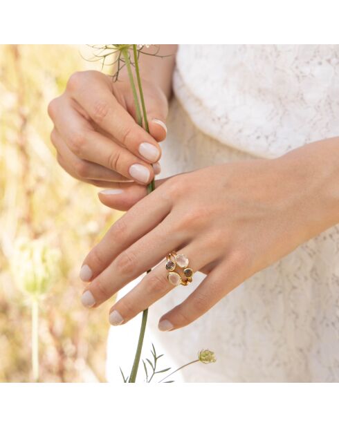 Bague Thaïs Quartz en laiton doré