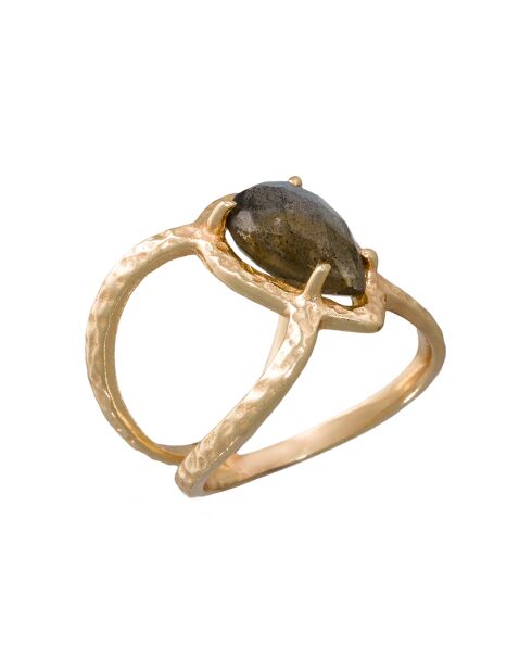 Bague Liva Labradorite en laiton doré