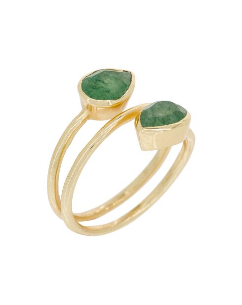 Bague Taya Aventurine en laiton doré
