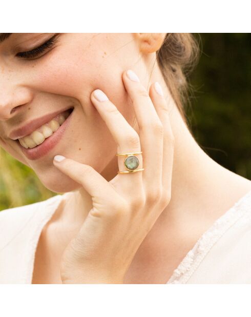 Bague Nicole Labradorite en laiton doré