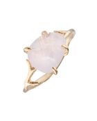 Bague Lily Quartz en laiton doré