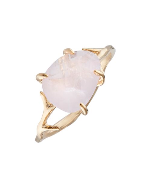 Bague Lily Quartz en laiton doré