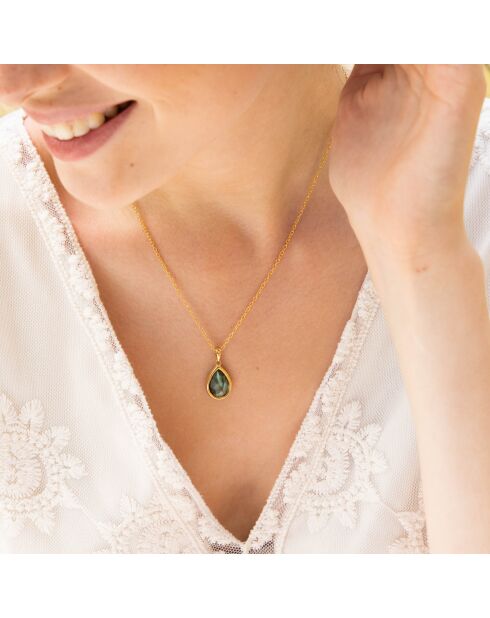 Collier Matéa Labradorite en laiton doré