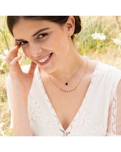 Halskette Paola Jade & Opal aus Goldmessing