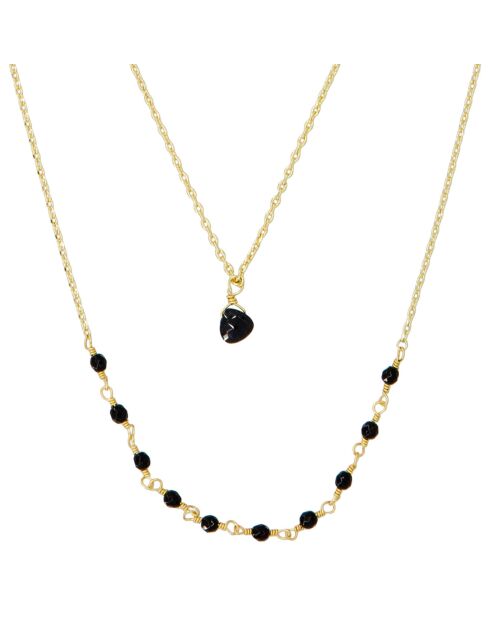 Halskette Paola Jade & Opal aus Goldmessing