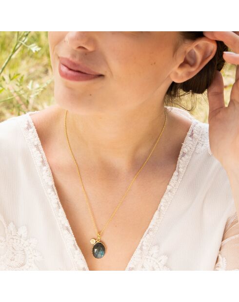 Collier Alba Labradorite en laiton doré
