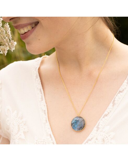 Collier Ellie Labradorite en laiton doré