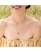 Collier Gloriana Agate & Lapis en laiton doré