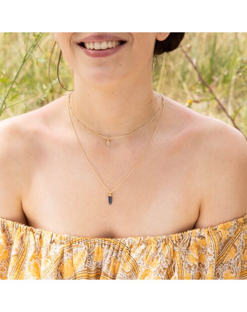 Collana Gloriana Agata & Lapis in ottone dorato