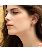 Orecchini Celia Quartz & Chalcedony in ottone dorato