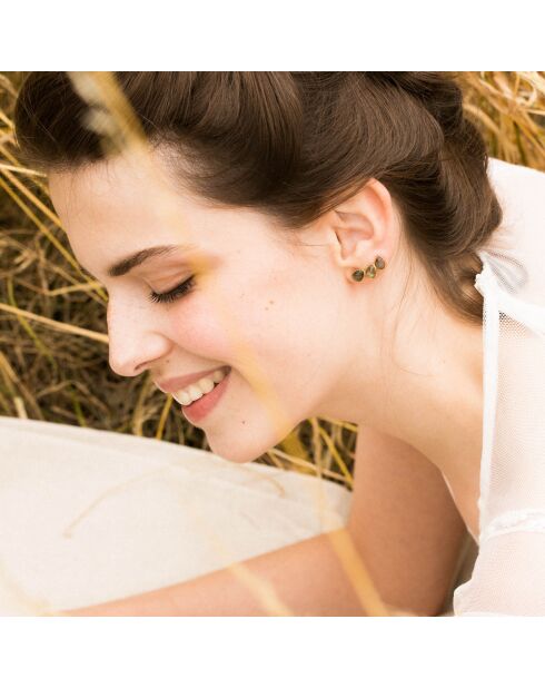 Boucles d'oreilles Vicky Labradorite en laiton doré