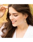 Boucles d'oreilles Olivia Topaze en laiton doré