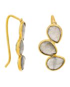 Boucles d'oreilles Vicky Labradorite en laiton doré