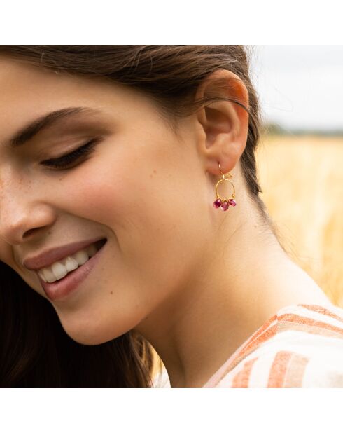 Orecchini Suzi Agate in ottone dorato