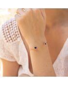 Bracciale in ottone dorato Rosy Lapis