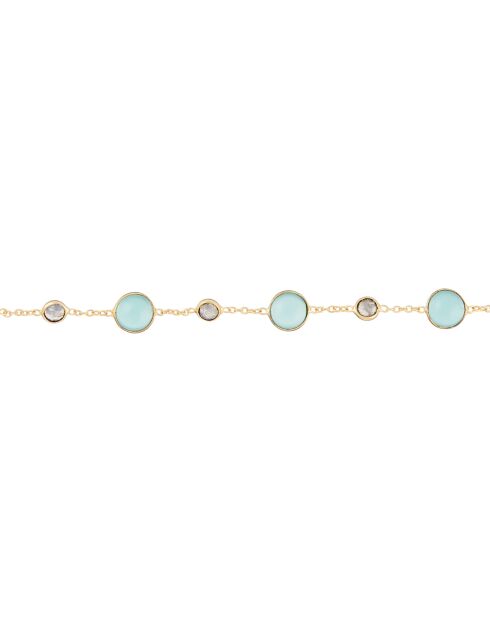 Bracelet Neela Aqua Calci en laiton doré