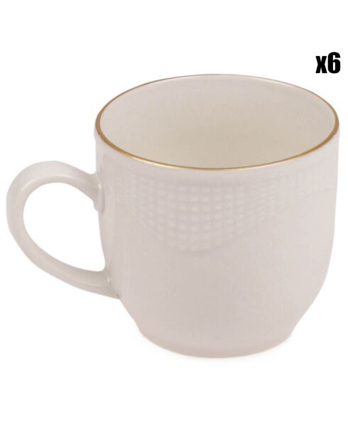 Service à café en Porcelaine beige/doré - 12 pièces