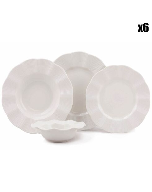 Service de table en Porcelaine beige - 24 pièces