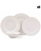 Service de table en Porcelaine blanc/doré - 24 pièces