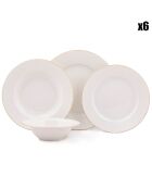 Service de table en Porcelaine blanc/doré - 24 pièces