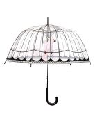 Parapluie cloche solide imprimé cage oiseaux transparent