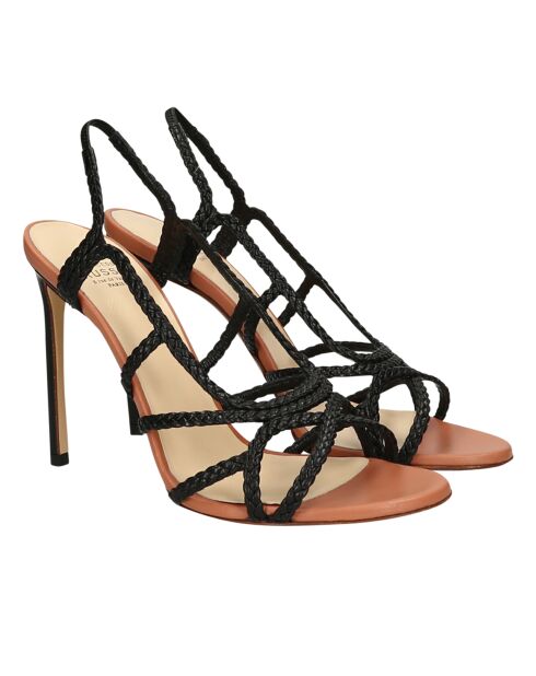 Sandales en Cuir noires Talon 10.5 cm