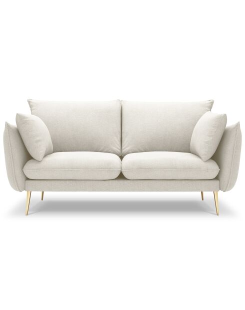 Canapé velours Elio beige clair - 158x100x97 cm